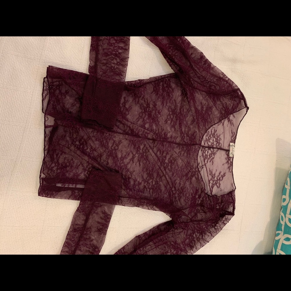 Free people intimately lace long sleeve top